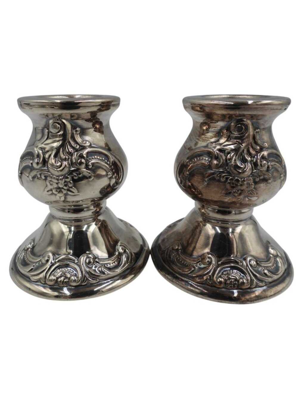 Vintage Wallace Silver Co. Baroque Pattern 736 Candle Holders